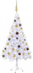 Zöld műkarácsonyfa LED fénnyel és gömbszettel 120 cm 230 ággal