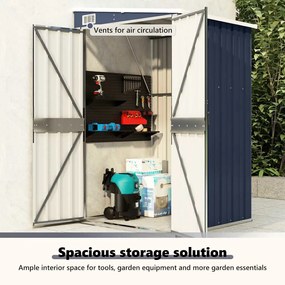 antracitszürke acél falhoz erősíthető fészer 118x100x178 cm