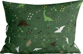 Szett 2 db díszpárnahuzat DINO STEPS 40x60 cm, sötétzöld