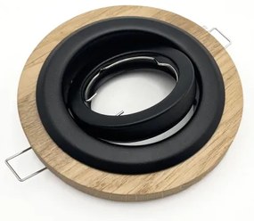 3 darabos TOBBY süllyesztett mennyezeti lámpa 1xGU10/20W/230V, Ø 11,5 cm, tölgy/fekete