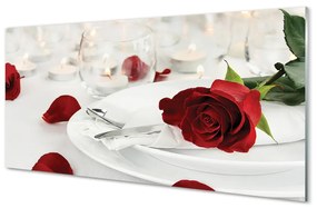 Üvegképek Roses vacsora gyertyák 100x50 cm