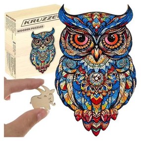 177 részes fából készült puzzle, kirakós játék bagoly motívummal