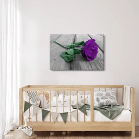 Kép - Lila rózsa zöld szárral (90x60 cm)