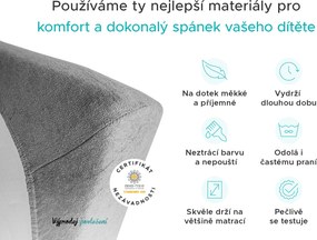 Gyerek frottír lepedő 70x140 cm világosszürke