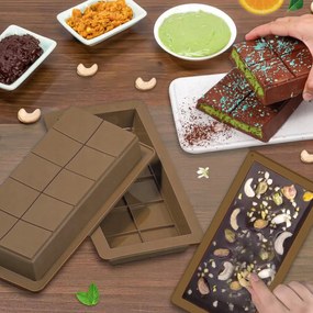 2X Szilikon Öntőforma Egy Tábla Csokoládé Praliné Nagy