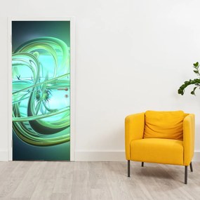 Fotótapéta ajtóra - Zöld absztrakció (95x205cm)
