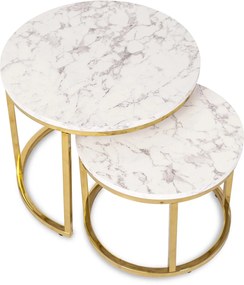 Dohányzóasztal szett Márvány színben. OLIS