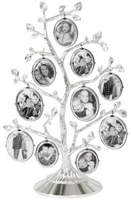 Ezüstszínű fém álló képkeret 27x18 cm Family Tree – Zilverstad