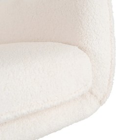Fotel Bujany JACKSON Kremowy Boucle/Dąb
