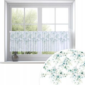 Irigy Hónaljmirigy Kész Függöny Fehér Fátyol 150X50 CM Fátyol Levelek Minta 073