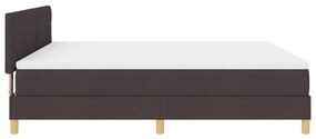 Box Spring Ágy Matrac és LED Sötétbarna 180x200 cm Szövet