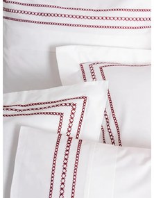 Fehér egyszemélyes renforcé pamut ágyneműhuzat 140x200 cm Red Heritage Lines – Mila Home Luxury