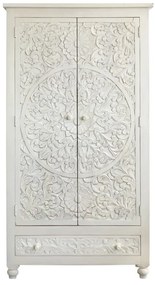 Krémszínű mangófa ruhásszekrény 180x40 cm Kalhana – Støraa