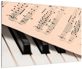 Zongora hangjegyekkel képe (90x60 cm)