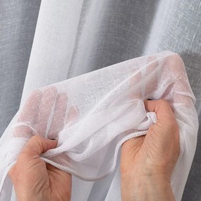 Függöny Súlyozószalaggal, Hosszú, Nappali, Erkély, Természetes Megjelenés, 320cm, Fehér