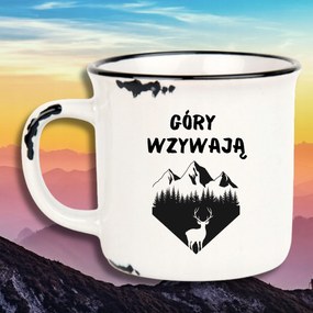 Bögre Fehér Retro Vicces Ajándék Hegyek Hívnak