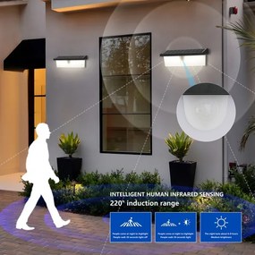 Brilagi - LED napelemes fali lámpa szenzorral SUN RAY LED/6W/3,7V 2200 mAh IP44