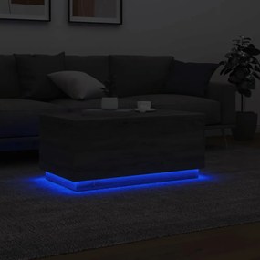 szürke sonoma színű dohányzóasztal LED-lámpákkal 90x50x40 cm