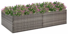 szürke polyrattan kerti ültetőláda 157 x 80 x 40 cm