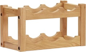 vidaXL tömör tölgyfa bortartó állvány 6 palackhoz 37 x 21 x 21 cm
