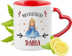 Piros bögre szív alakú füllel Daria-nak Ajándék