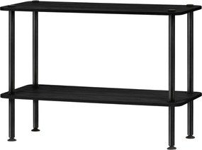 Fekete polcos állvány tölgyfa dekorral 80x54,5x35 cm Teidi – noo.ma