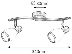 Rabalux 5971 - Spotlámpa ELITE 2xE14/40W