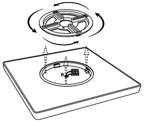 Top Light - LED Mennyezeti lámpa REVIT LED/50W/230V 3000-6500K 50x50 cm fekete + távirányító