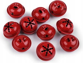 Csengettyű csengettyű fém karácsonyi piros 30mm 10 db