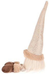 Karácsonyi dekoráció Lógó lábú manó, magasság 40cm, bézs/barna, 40 cm