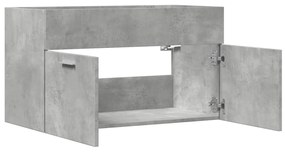 betonszürke szerelt fa fürdőszobai mosdószekrény 90x38,5x46 cm