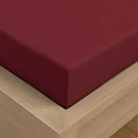 Kvalitex szatén lepedő elasztikus bordó, 120 x 200 cm