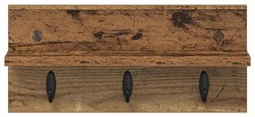 Fali Kabáthorog polcokkal Régi fa 40 x 10.5 x 18 cm Faanyag