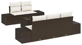 vidaXL Kerti Kanapé Szett párnával Barna polirattan