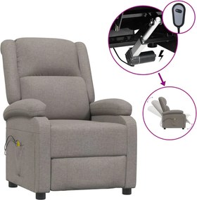 vidaXL tópszínű szövet elektromos masszázsfotel