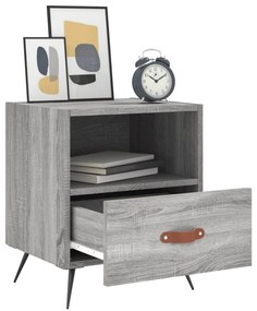 2 db szürke sonoma színű szerelt fa éjjeliszekrény 40x35x47,5cm