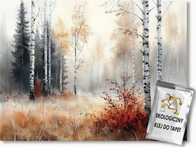 Fotótapéta Flizelina Tájkép Erdő Fák Lucfenyők Ősz 254x184 ragasztó