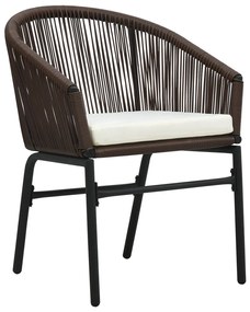 5 Részes Kerti Étkező Szett - Barna Poly Rattan