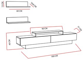 Nappali fal Lusalona (fehér + tölgy). 1107304