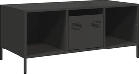 vidaXL fekete hidegen hengerelt acél dohányzóasztal 101,5x50x43,5 cm
