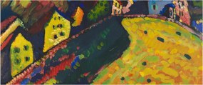 Kép - Vasily Kandinsky, Houses at Murnau, reprodukciók (120x50 cm)