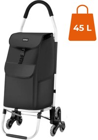 Jurhan Shopper bevásárlótáska, kerekeken, lépcsőhöz 45L, 101x45x39 cm, fekete