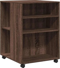 vidaXL barna tölgy színű szerelt fa kisasztal kerekekkel 5 60x78 cm
