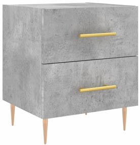 2 db betonszürke szerelt fa éjjeliszekrény 40 x 35 x 47,5 cm