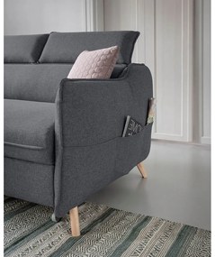 Sötétszürke kinyitható sarokkanapé (bal oldali) Sweet Harmony – Miuform