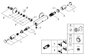 GROHE 345942430 - Termosztátos zuhanycsaptelep PRECISION START DN 15 fekete