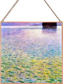 Gustav Klimt - Sziget az Attersee-n üvegkép, falikép
