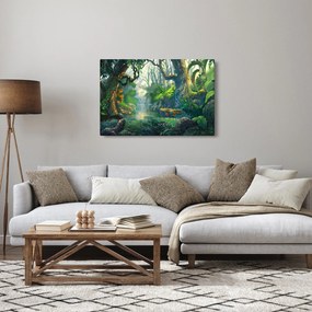 Kép - Egy trópusi erdő illusztrációja (90x60 cm)