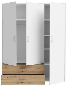 URO gardróbszekrény 152x190 cm, artisan tölgy/fehér