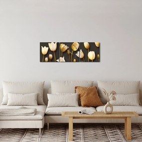 Kép - Tulipánok - absztrakt (órával) (90x30 cm)
